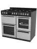 Cuisinière à gaz - 7 brûleurs - 2 fours électriques - gril - rangement - inox - 400V - G-Line