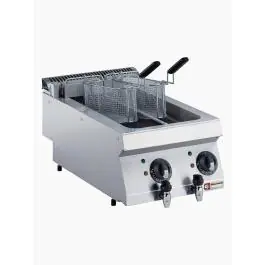 Friteuse - 2 x 5 Litre - Electrique - Robinet de vidange - Modèle de table - Diamant - E17/F2V54T-N
