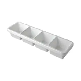 Récipient alimentaire - H 7,5 x 47 x 13 CM - 0,27 KG - Polypropylène - Blanc - 0,7 Litre - - -20°C / +120°C - 023004