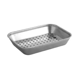 Bac à viande/égouttoir - H 5,5 x 32 x 23 CM - 0,72 KG - acier inoxydable 18/08 - 953601