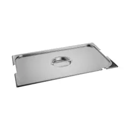 Couvercle Gastronorm - 1/1 GN - 53 x 32.5 CM - acier inoxydable - avec encoche pour cuillère et poignée - Caterchef - 953415
