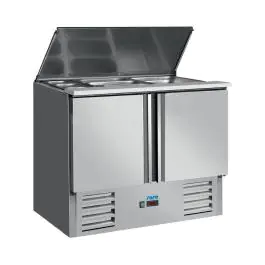 Saladette - 2 portes - H 89 x L 90 cm - Inox - Saro - 323-1000