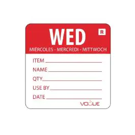 Etiquettes jour - Amovibles - Mercredi - 500 pièces - H 4,9 x 6 CM - Vogue - L068