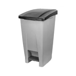 Poubelle à pédale - H 70 x 49 x 38 CM - 3,91 KG - Gris - 60 Litres - Denox - 600060
