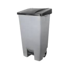Poubelle à pédale - H 87,5 x 51 x 42,5 CM - 5,43 KG - Gris - 120 Litres - Denox - 600062