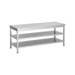 Table de travail en acier inoxydable - Tablette inférieure double - G-Line