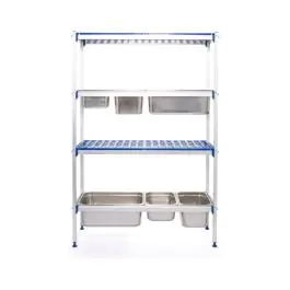Rack de stockage aluminium GN 1/1 - Aluminium Polypropylène - H 168,5 X 35,5 X 112 CM - Hendi - 812266