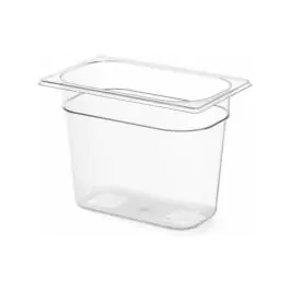 Récipient Gastronorm 1/4 - Polycarbonate - H 10 x 16,2 x 26,5 cm - Hendi - 861622