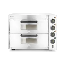 Pizzaoven - 2 kamers - Elektrisch - H 43.5 x 56 x 58 CM - 230V - Zilver - Hendi - 220283