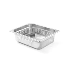 Bac gastronorme - 1/2 GN - 6,5 litres - perforé - H 10 x 32,4 x 26,4 CM - Hendi - 802427