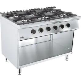 Table de cuisson - Gaz - 6 brûleurs - Modèle vertical - H 90 x L 120 x P 70 CM - Combisteel