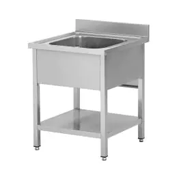 Évier traiteur en inox - 1 cuve centrale - Avec étagère sous - Budget Line - G-Line