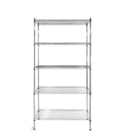 Etagère - Rack de rangement - Chrome - 90 x 45 x H 180 CM - 5 Etagères - G-Line