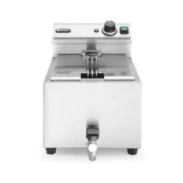 Friteuse Mastercook avec robinet de vidange - 8 l - inox 180 - H 34,5 X 51,5 X 30 CM - Hendi - H209202