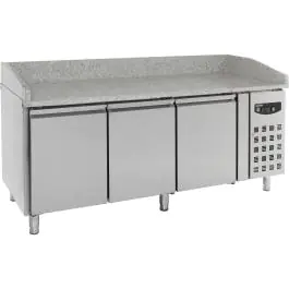 Etabli à pizza - 3 portes - 580 litres - inox - 230V - H 100 x L 202,5 x P 80 CM - Combisteel