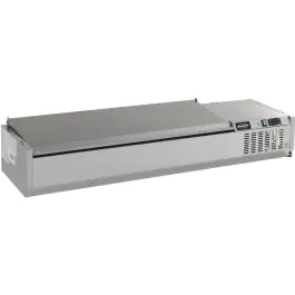 Vitrine de comptoir - Couvercle - 6x 1/3 GN - inox - 230V - H 22,5 x L 150 x P 39,5 CM - Combisteel