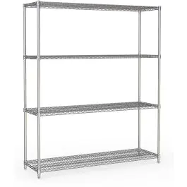 Étagère - 4 niveaux - Démontable - Chrome - Acier chromé - H 180 x L 150 x P 45 CM - Combisteel