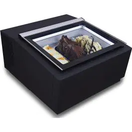 Vitrine à glaces Scoop - Côté client ouvert - Modèle de table - Noir - 230V - H 37,5 x L 67 x P 75 CM - Combisteel