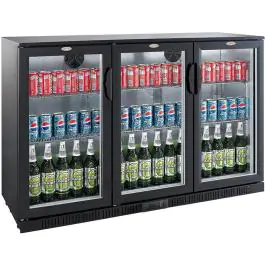 Glacière de bar - 3 portes - 330 litres - Noir - 230V - H 90 x L 135 x P 52 CM - Combisteel
