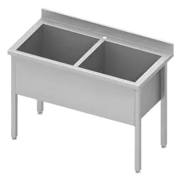 Lave-mains en inox - 2 bacs - Bac H 40 cm - G-Line