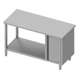Table de travail en inox - Avec étagère inférieure - Armoire à droite - G-Line