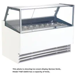 Présentoir à glace Scoop - 9 compartiments - 5 L - Blanc - 230V - H 130 x L 126 x P 88 CM - Combisteel