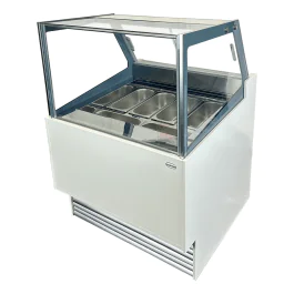 Présentoir à glace Scoop - 6 compartiments - 5 L - Blanc - 230V - H 130 x L 91 x P 88 CM - Combisteel