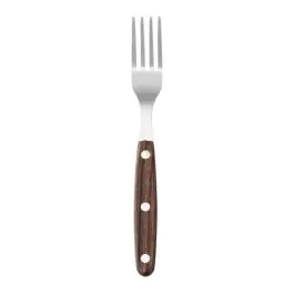 Fourchette à steak - manche en bois - acier inoxydable - Profi Line - Hendi