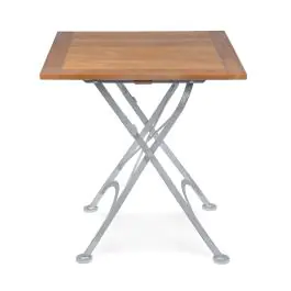 Table de patio - Bois - Fonte - H 76,5 x L 80 x P 80 cm - G-Line
