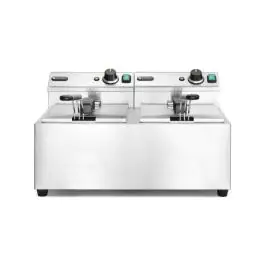 Friteuse Mastercook - 2 x 8 L - inox 180 - H 34,5 X 45,5 X 60,5 CM - Hendi - 207307