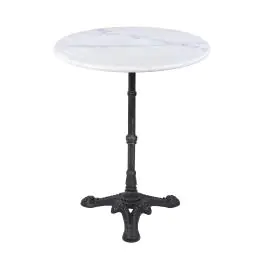 Table - Ronde - 3 Ados - Marbre Blanc - Fonte - Ø 70 x H 72 CM - G-Line