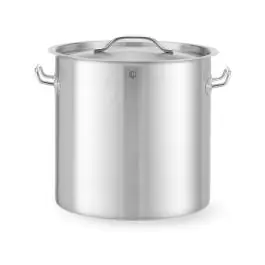 Poêle de cuisson avec couvercle - acier inoxydable - H 28 x 34 x 42,5 CM - Hendi - 834206