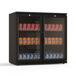 Réfrigérateur bar - 158 litres - 2 portes - porte vitrée - ventilé - noir - G-Line
