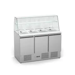 Saladette - 3 portes - 368 litres - Inox - 230 V - H 85 x L 136,5 x P 70 cm - G-Line