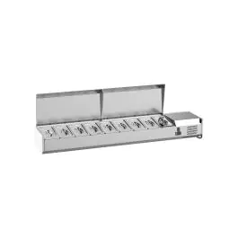 Vitrine réfrigérée - 8 x 1/3 GN - Dessus inox - 230V - L 180 CM - G-Line