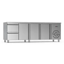 Réfrigérateur - 3 portes - 2 tiroirs - inox - 230V - H 85 x L 224,2 x P 70 CM - G-Line