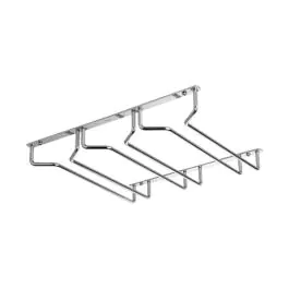 Porte-verre suspendu - H 5 x 33,8 x 26,3 CM - 0,55 KG - Chromé - Vin Bouquet - 220035