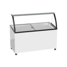 Vitrine à glaces - Porte vitrée - 8 bacs - 500 litres - Blanche - 230 V - G-Line
