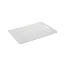 Planche à découper - Rainure à jus - Anneau de suspension - Blanche - Plastique - L 29,5 x P 21,7 cm - G-Line