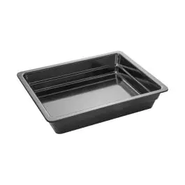 Bac gastronorme - 1/2 GN - H 6,5 x 32,5 x 26,5 CM - Mélamine - Noir - -20°C / +120°C - 060423