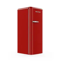Réfrigérateur rétro - 1 porte - Compartiment congélateur - Modèle vertical - 194 + 24 litres - Rouge - G-Line