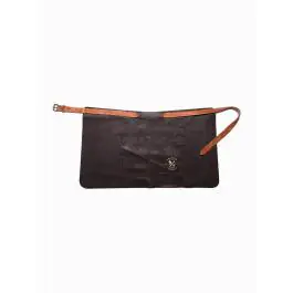 Tablier en cuir court - Marron foncé - G-Line