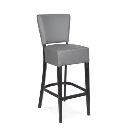 Tabouret de bar Naples - Avec dossier - Gris - Simili cuir - G-Line