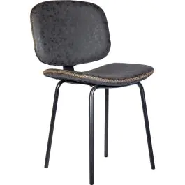 Chaise Louis - Noir - Cuir synthétique - G-Line