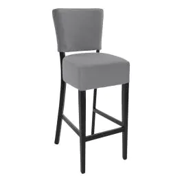 Tabouret de bar Naples - Avec dossier - Gris - Velours - G-Line
