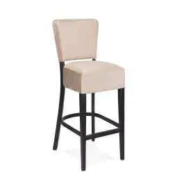 Tabouret de bar Naples - Avec dossier - Taupe - Velours - G-Line