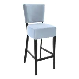 Tabouret de bar Naples - Avec dossier - Bleu clair - Velours - G-Line