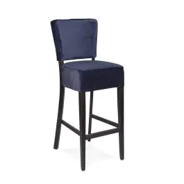 Tabouret de bar Naples - Avec dossier - Bleu foncé - Velours - G-Line