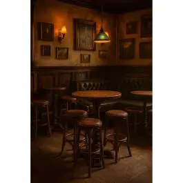 Table de poker murale - Rotterdam - Noyer - 90 x 75 cm - G-Line