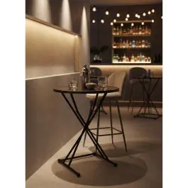 Table d'appoint ronde et pliable, noire, Ø 85 cm, G-Line
